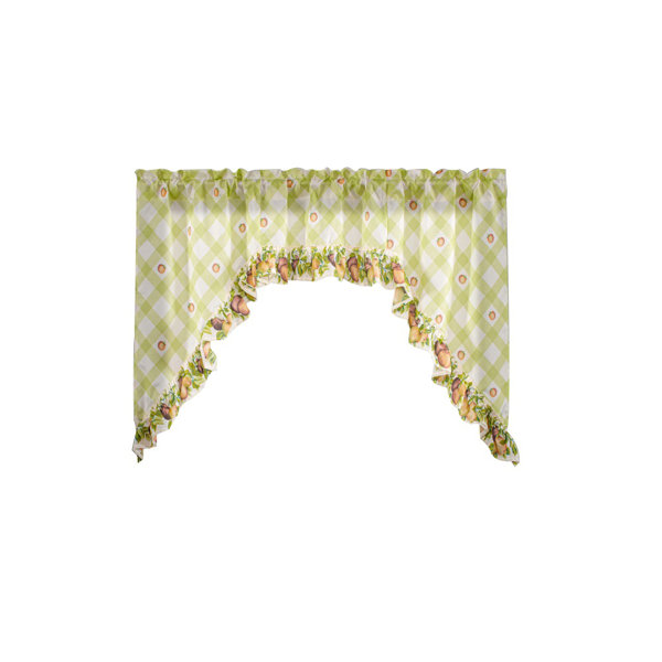Winston Porter Jabarri Swag 60'' Window Valance in Green Wayfair
